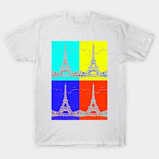 Eiffel Tower, Paris - Colorful Pop Art Poster T-Shirt